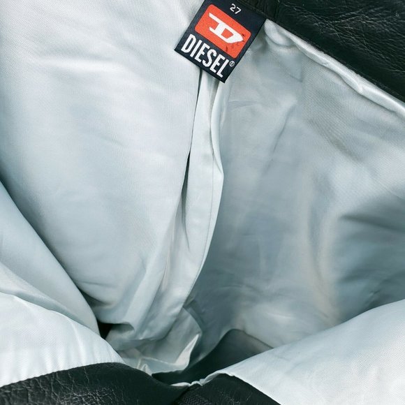 Diesel Slim Straight Leather Pants - Picture 12 of 12